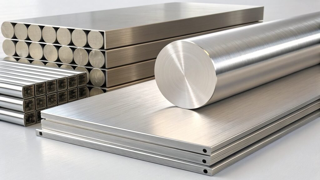 A chart or table visually comparing the different aluminum alloy series (1xxx-8xxx), listing their primary alloying elements and typical applications and properties.
